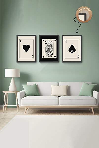 wudie Pictură decorativă din 3 piese, cu cadru din lemn, pictură abstractă, p...