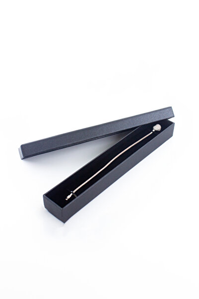 carton box Karton Kutu Simli Siyah 12 'li Süngerli Bileklik Kutu  3,3 Cm X  22 Cm X 2 Cm