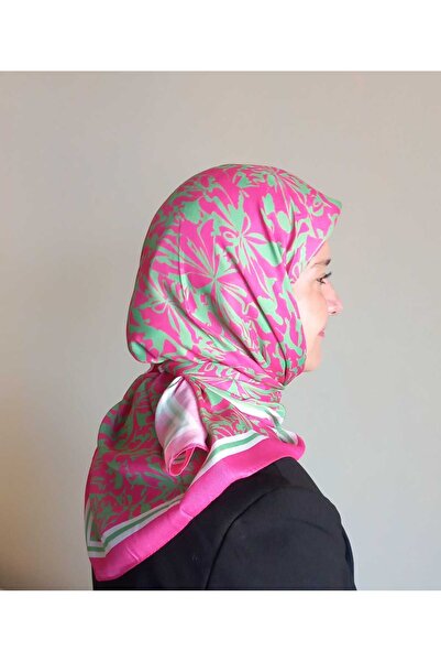 İskeçe Exclusive Ροζ κασκόλ με αφηρημένο σχέδιο σε ειδικό κουτί