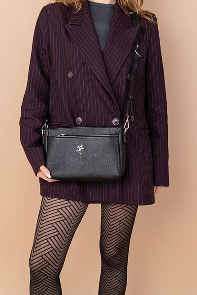 Getcho Mervan Women's Black Crossbody Bag – Stylish Design, Multi-Compartment, Suitable for Daily Use