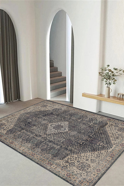 Viyana Home Dijital Kaymaz Klasik Sade Afgan Desen Yıkanabilir Yolluk Mutfak ...