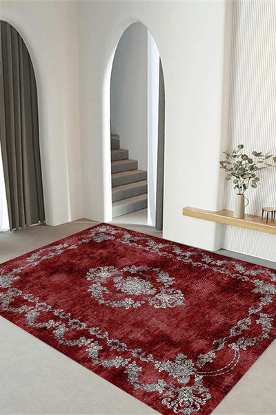 Viyana Home Dijital Kaymaz Taban Klasik Sade Desen Yıkanabilir Yolluk Mutfak ...