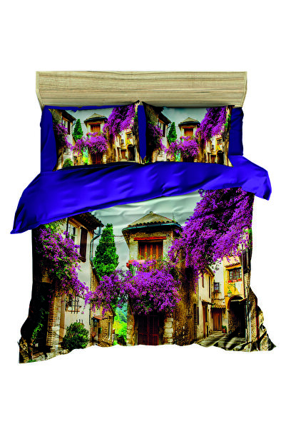 Fabeteks Bougainvillea Flower 3D Double Duvet Cover Pillow Set