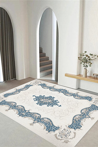 Viyana Home Dijital Kaymaz Taban Klasik Sade Modern Yıkanabilir Yolluk Mutfak...