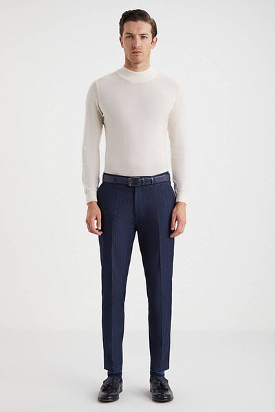 Hemington Cotton Navy Blue Chino Pants Size: 42