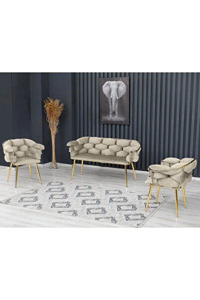 Rozexi Balon Çay Seti Takımı Koltuk Takımı Oturma Odası Kafe Antre Hol Ofis 2...