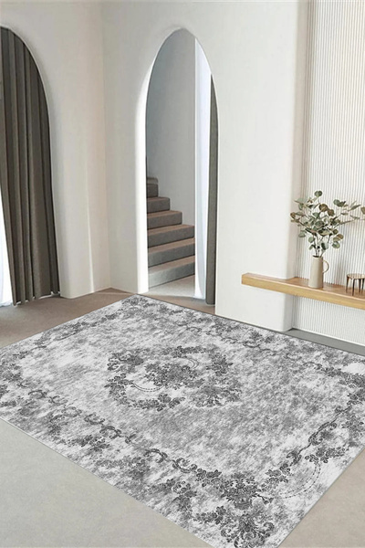 Viyana Home Dijital Kaymaz Taban Klasik Sade Desenli Yıkanabilir Yolluk Mutfa...