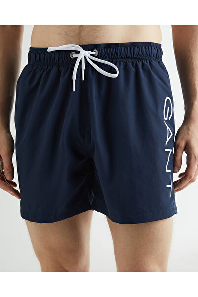 Gant Erkek Lacivert Regular Fit Logolu Mayo Şort