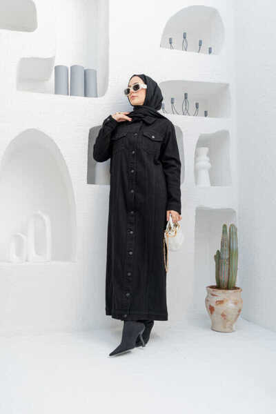 Neways Black Denim Long Jacket - 6373