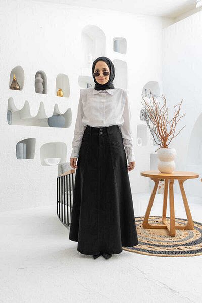 Neways 2195- Fusta Mevlana din Denim Negru