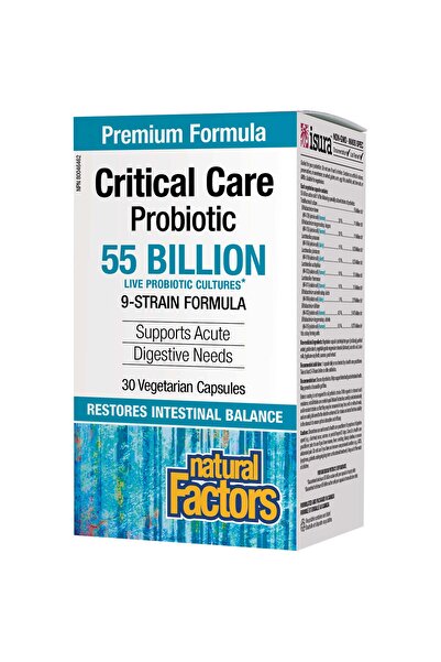 Natural Factors بروبيوتيك للعناية الحرجة ٥٥ مليار ٩ كبسولات نباتية ٣٠ كبسولة