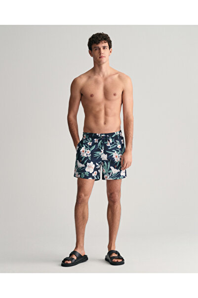 Gant Erkek Lacivert Regular Fit Desenli Mayo Şort