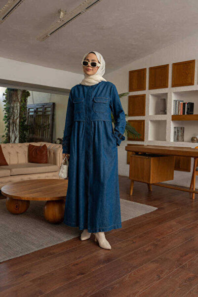 Neways 6302-Denim Trençkot Koyu Mavi