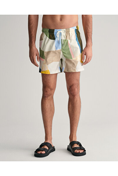 Gant Erkek Sarı Regular Fit Desenli Mayo Şort