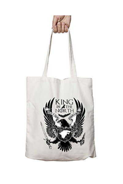 ART HEDİYE Game of Thrones King in the Two Sides Lasting Washable School Beach Shoulder Tote Bag