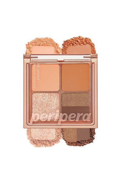 PERIPERA 5-Piece Eyeshadow Palette - Matte, Glitter Shades, Peripera Ink Pocket Shadow Palette (03 Rolling in The Autum)