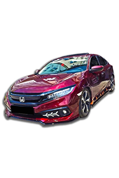 HasAkman Honda Civic Fc5 Mugen Makyajlı Kasa Ön Ek Karlık Mat Siyah Plastik 2...