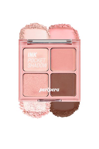 PERIPERA 4-Piece Headlight Palette in Parilty Tons - Peripera Ink Pocket Shadow Palette (02 Once Upon a Pink)