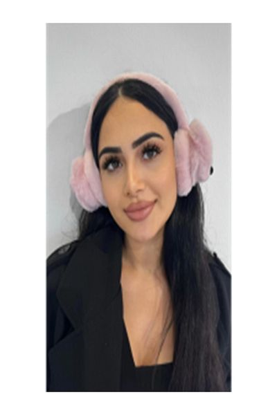 pasajdanal Pink Color Fox Figured Plush Earmuff
