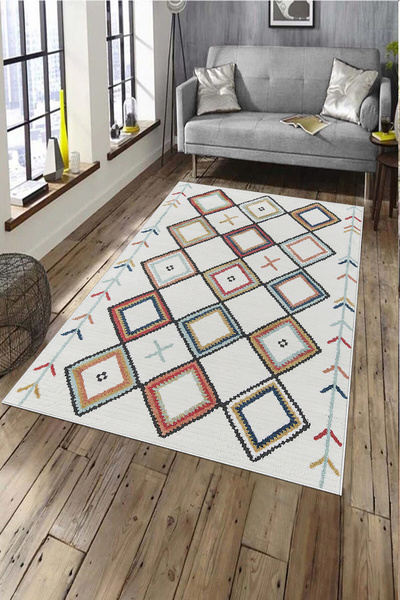 KRAL HOME Dijital Baskı Dört Mevsim Kaymaz Deri PVC Taban Yıkanabilir Yolluk Koridor Mutfak Ve Salon Halısı