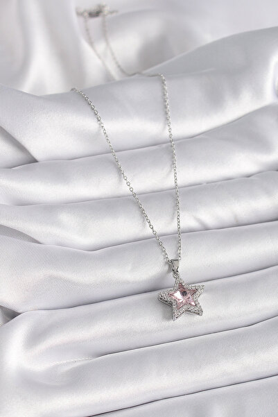 Moka Shopin MokaShopin Oțel 316L Argintiu Culoare Roz Zircon Stone Star Model Femeie Poyle