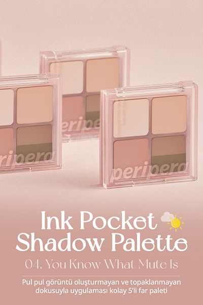 PERIPERA Peripera 5-Piece Shadow Palette - Matte, Shimmer Shades, Ink Pocket Shadow Palette(04 You Know What Mute Is)