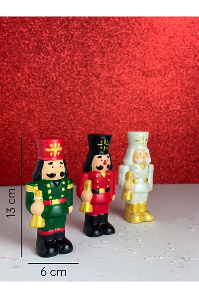 Mithbox Red Christmas Decor Nut Breaking Lead Soldier Nutcracker New Year Trinket