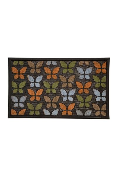 HONEYBEE Buttrflies Txtre Printed Door Mat 45 x 75cm