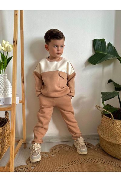 MİNİKO KİDS Boy's Straight Model 3 Thread Tracksuit Set