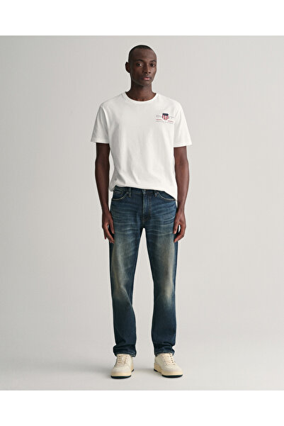 Gant Erkek Mavi Slim Fit Jean Pantolon