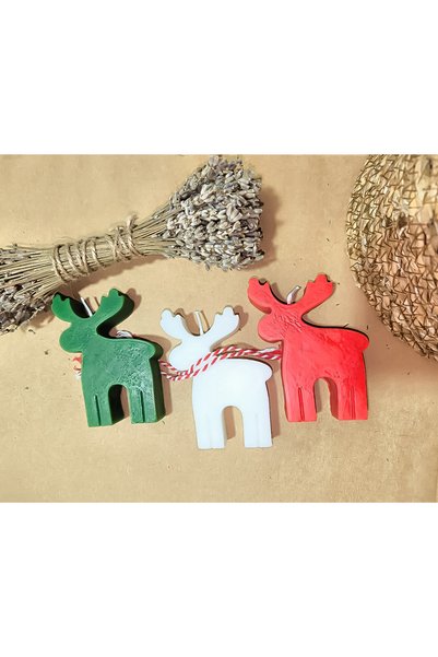 Candles Flame 3 Pieces Deer Candle Christmas Gift Christmas Candle