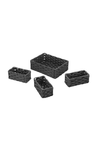Whitmor 4-Piece Easily Removable Split Rattique Drawer Organizers