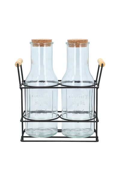 Bien Servi 3-Piece Elegant Design Glass Drinking Juice Jar Set