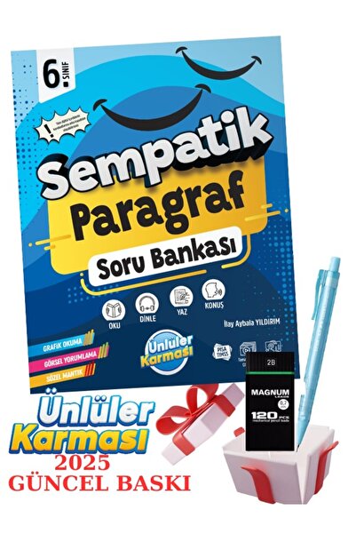 Ünlüler Karması 6. Sınıf Sempatik Paragraf Soru Bankası  + Faber Eğitim Seti