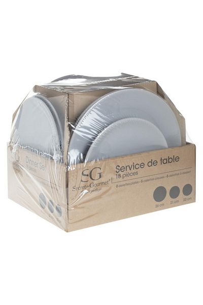 Secret de Gourmet 18-Piece Round Shape Colorama Dinnerware Set