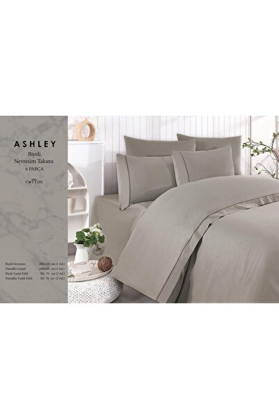 BEREKETLİ EV TEKSTİLİ Σετ κρεβατιού Ashley 6 τεμαχίων 100% βαμβακερό με ρέλι ...