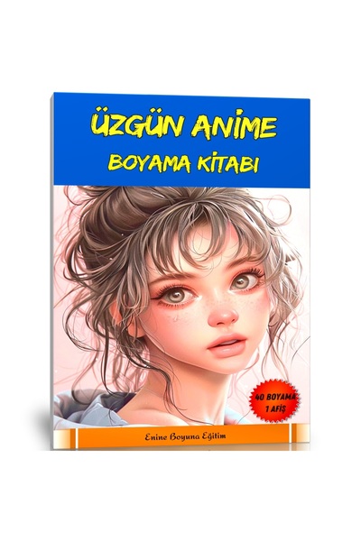 Enine Boyuna Eğitim كتاب تلوين الرسوم المتحركة الحزين (40 لوحة + 1 لافتة)