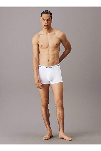 Calvin Klein Erkek Slim Fit Beli Lastikli Logo Yazılı Beyaz Boxer 000NB3963A-100