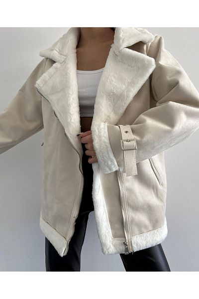 My Bella Sezon nou Importat Palton din piele intoarsa Trench Coat
