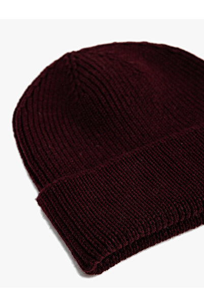 Koton Μπερέ Διπλωμένο Λεπτομερές Βασικό Σχέδιο