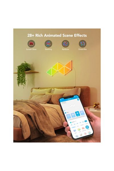 Govee RGBIC Technology Smart Control Glide Triangle Light Panels