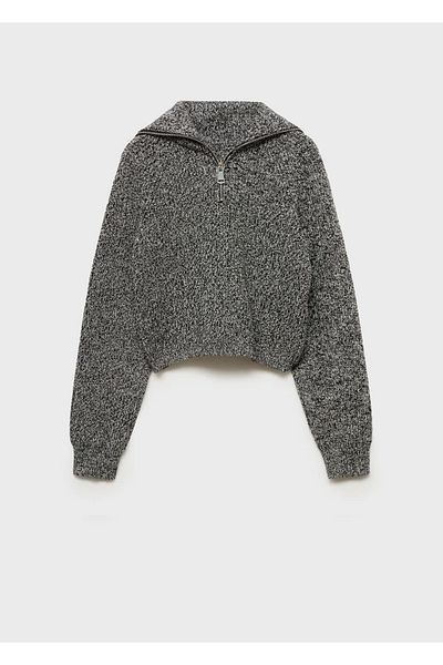 MANGO Woman Zippered Shrunken Sweater