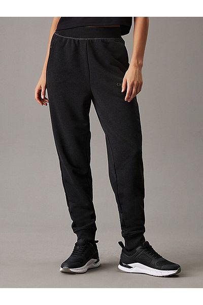 Calvin Klein Women's Regular Fit Elastic Leg Brand Logo Elastic Waist Black Pants 00Gws4P651-P7I