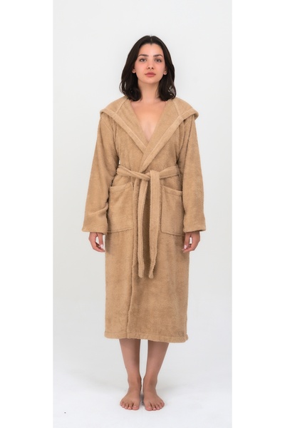 EMİLLİE Elina Unisex 100% Cotton Double Bathrobe with Hood