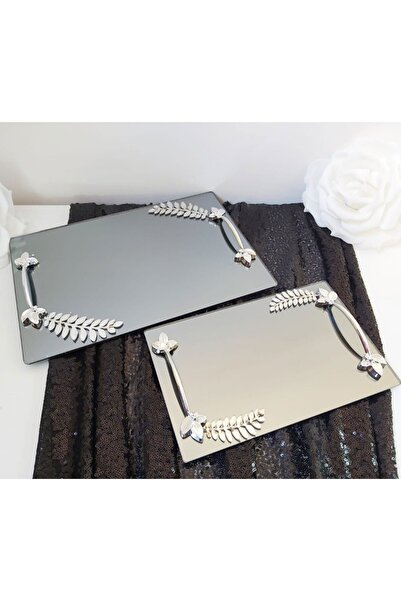 Hayaller Dükkanı Leaf Motif Rectangular Mirrored Promise Engagement Tray and ...