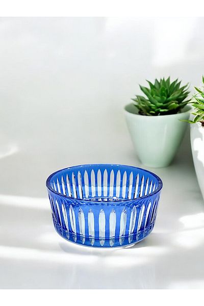 Paşabahçe Crystal Cut Fueless 19cm Blue Bowl
