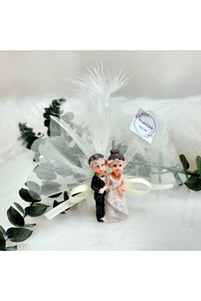 Hayaller Dükkanı 30 Adet Gelin Damat Biblo Nikah Hayıralık Buzbolabı Süsü-