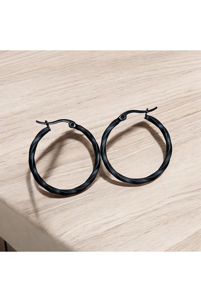 Florencia Decorative Hoop Steel Earrings