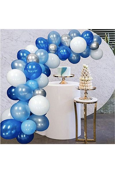 Hayaller Dükkanı White Green Gold Chrome Leaf Balloon Chain Set 102 Pieces-