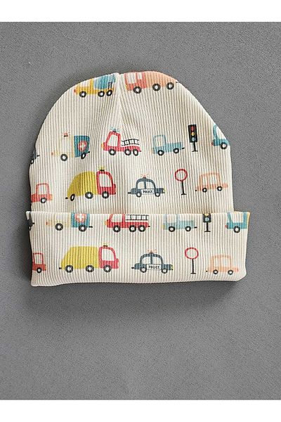 ALYA Baby Multi-Patterned Organic Cotton Camisole Beanie with Pompom